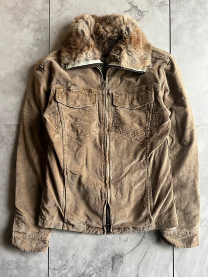 Kyoji Maruyama Rabbit Fur Lined Double Layered Corduroy Jacket