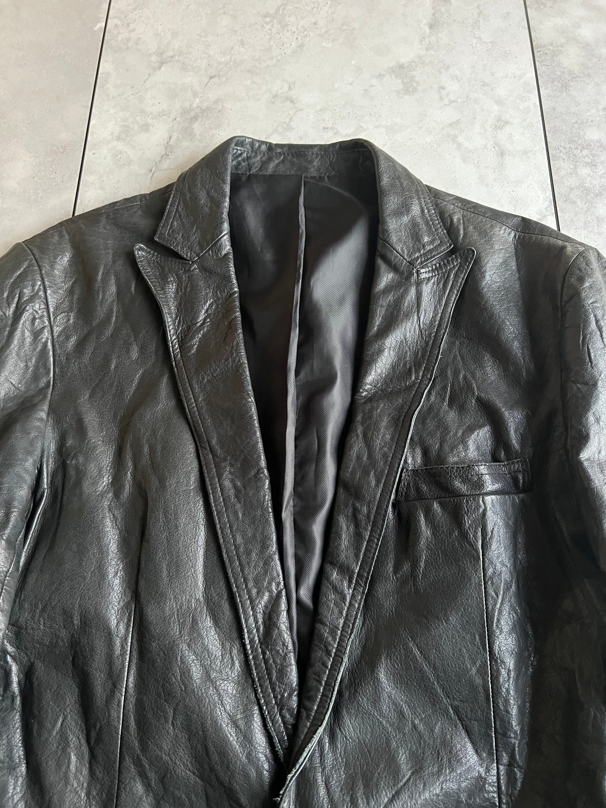 Taka-Q Buffalo Leather Blazer