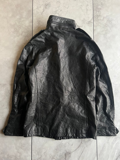 Gold Geld Cowhide Grain M-65 Leather Jacket