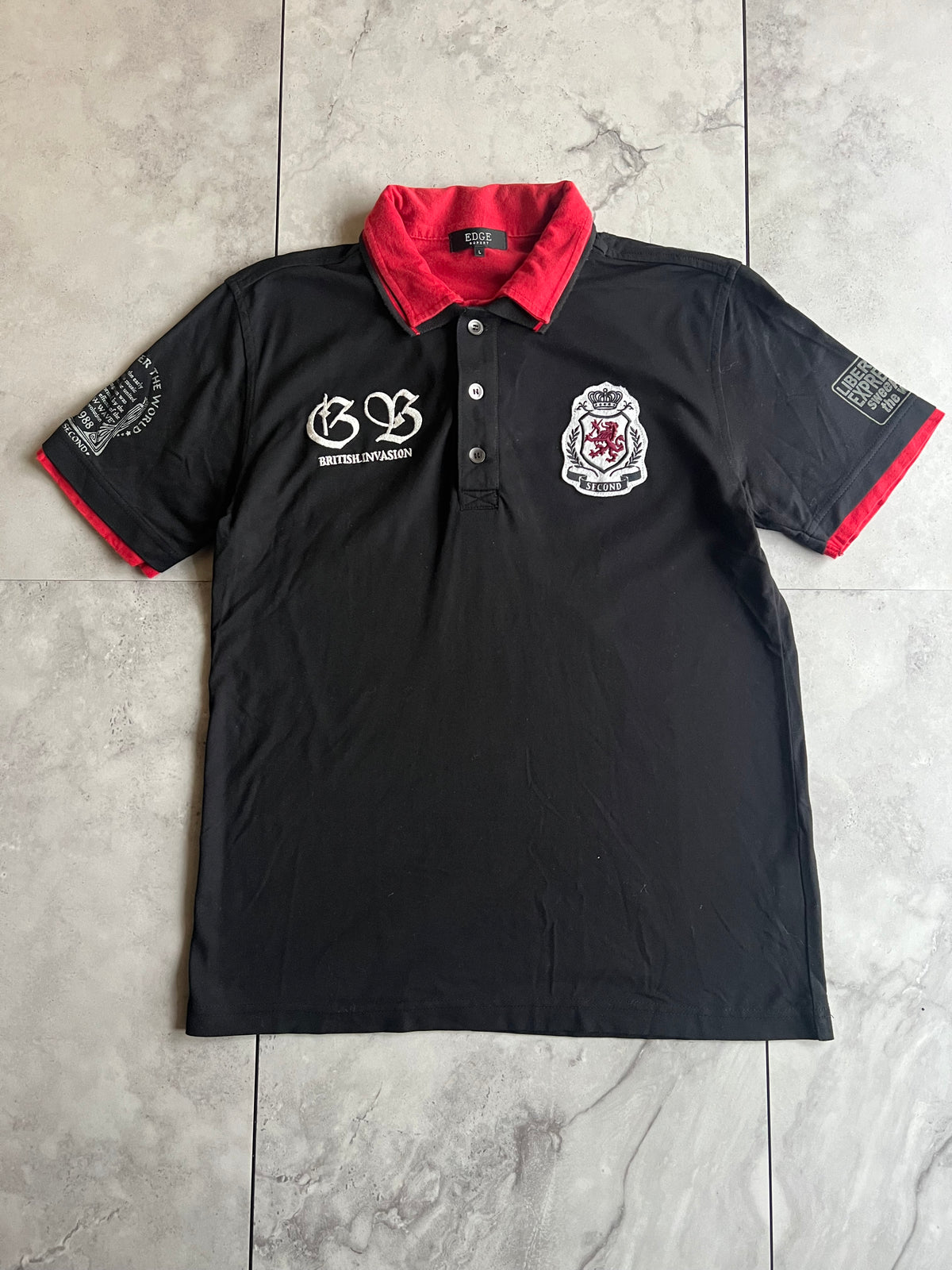 Edge Rupert Double Collar Embroidered Polo Tee