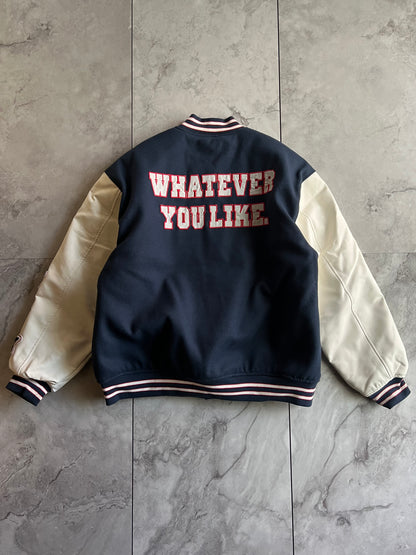 Jackrose Embroidered Leather Sleeve Varsity Jacket