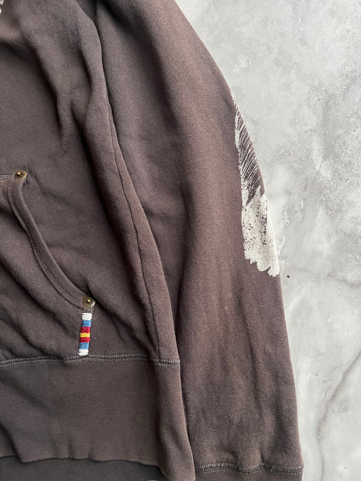 Geronimo Printed Embroidered Tribal Hoodie