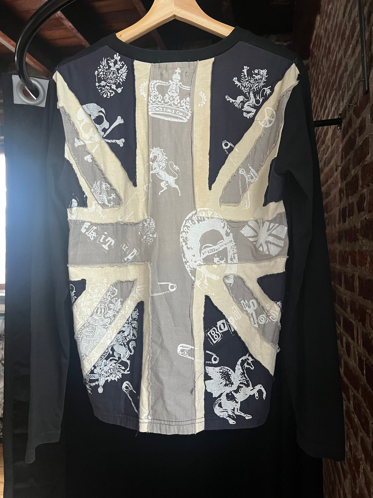 Edge Rupert Union Jack Embroidered Punk Print Long Sleeve