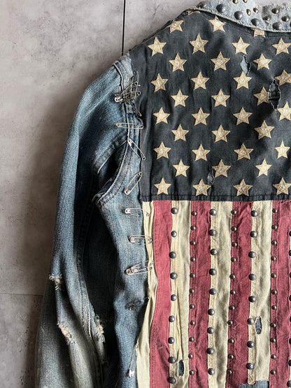Ralph Lauren Denim & Supply American Flag Studded Denim Jacket