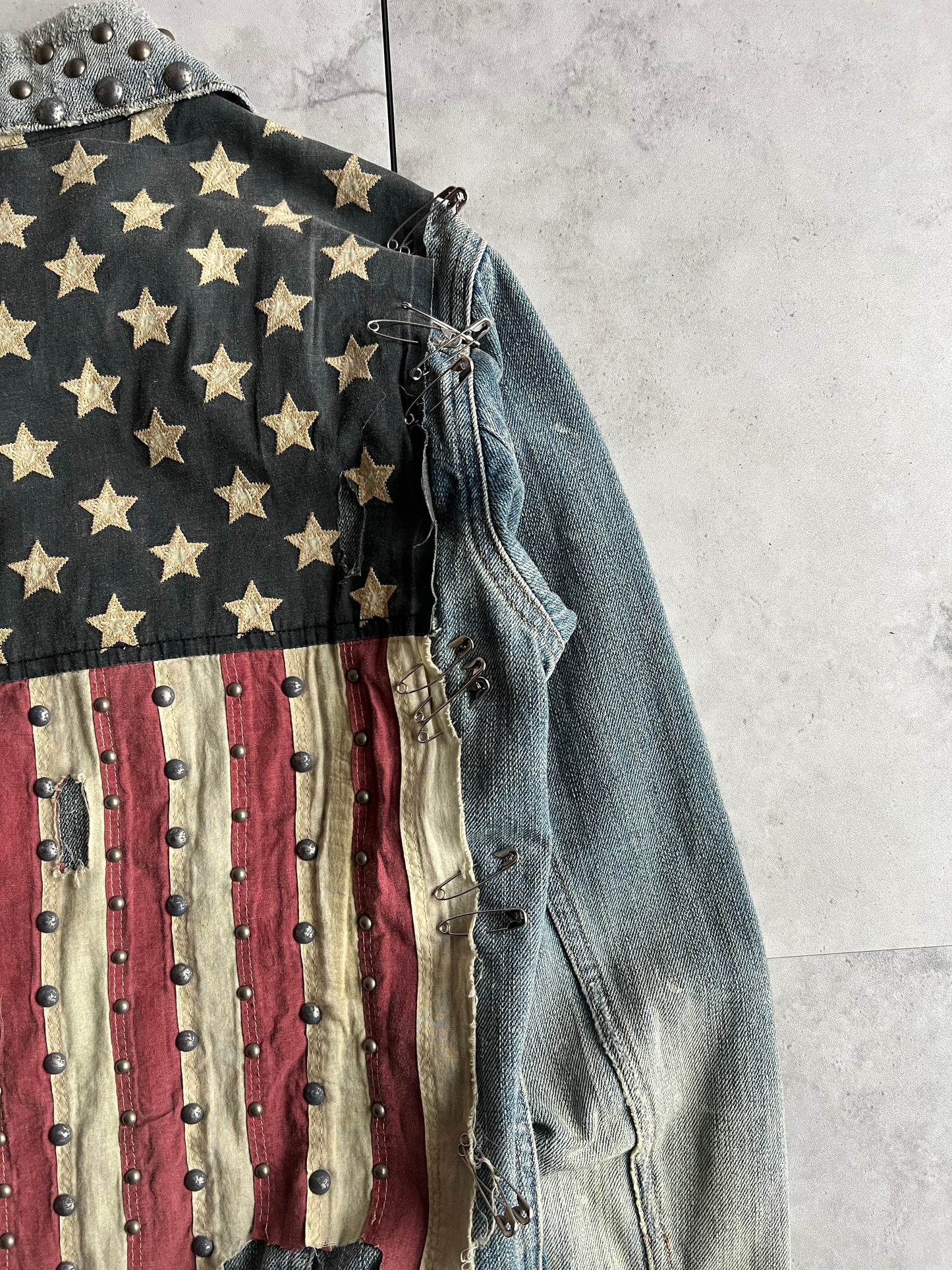 Ralph Lauren Denim & Supply American Flag Studded Denim Jacket