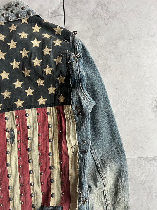Ralph Lauren Denim & Supply American Flag Studded Denim Jacket