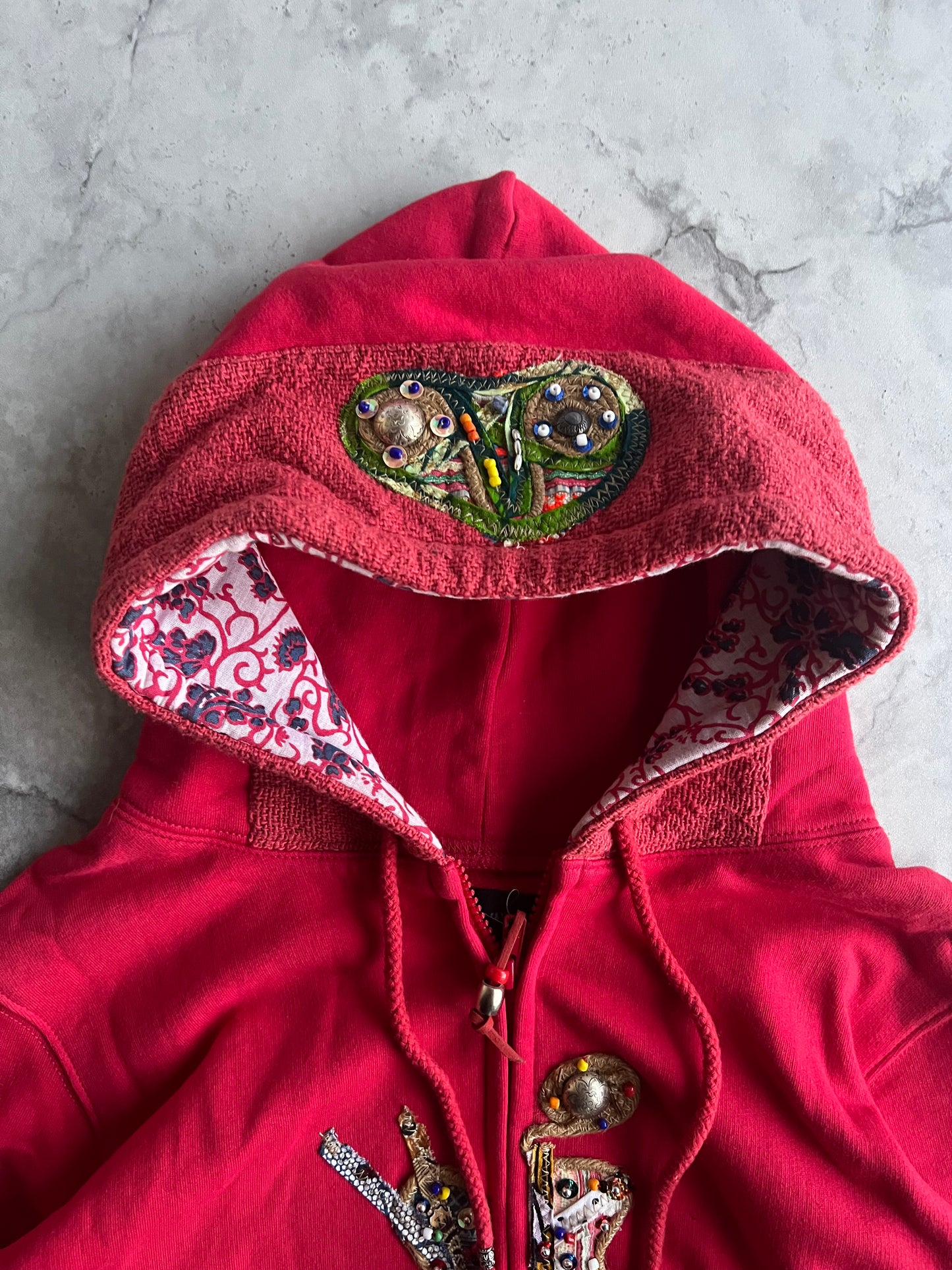 La Gate Beaded Embroidered “Gekko” Hoodie