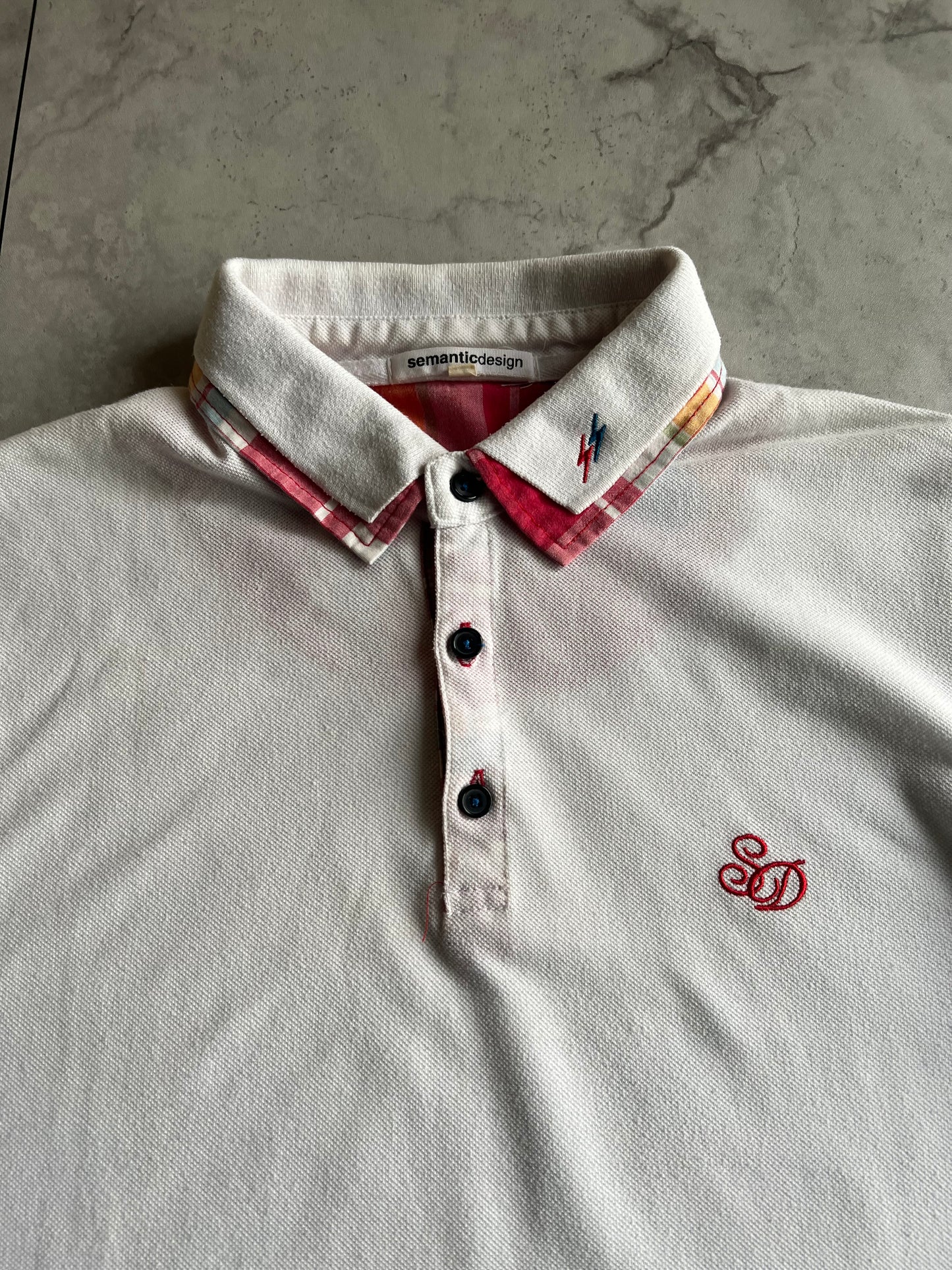 Semantic Design Layered Collar Polo Shirt