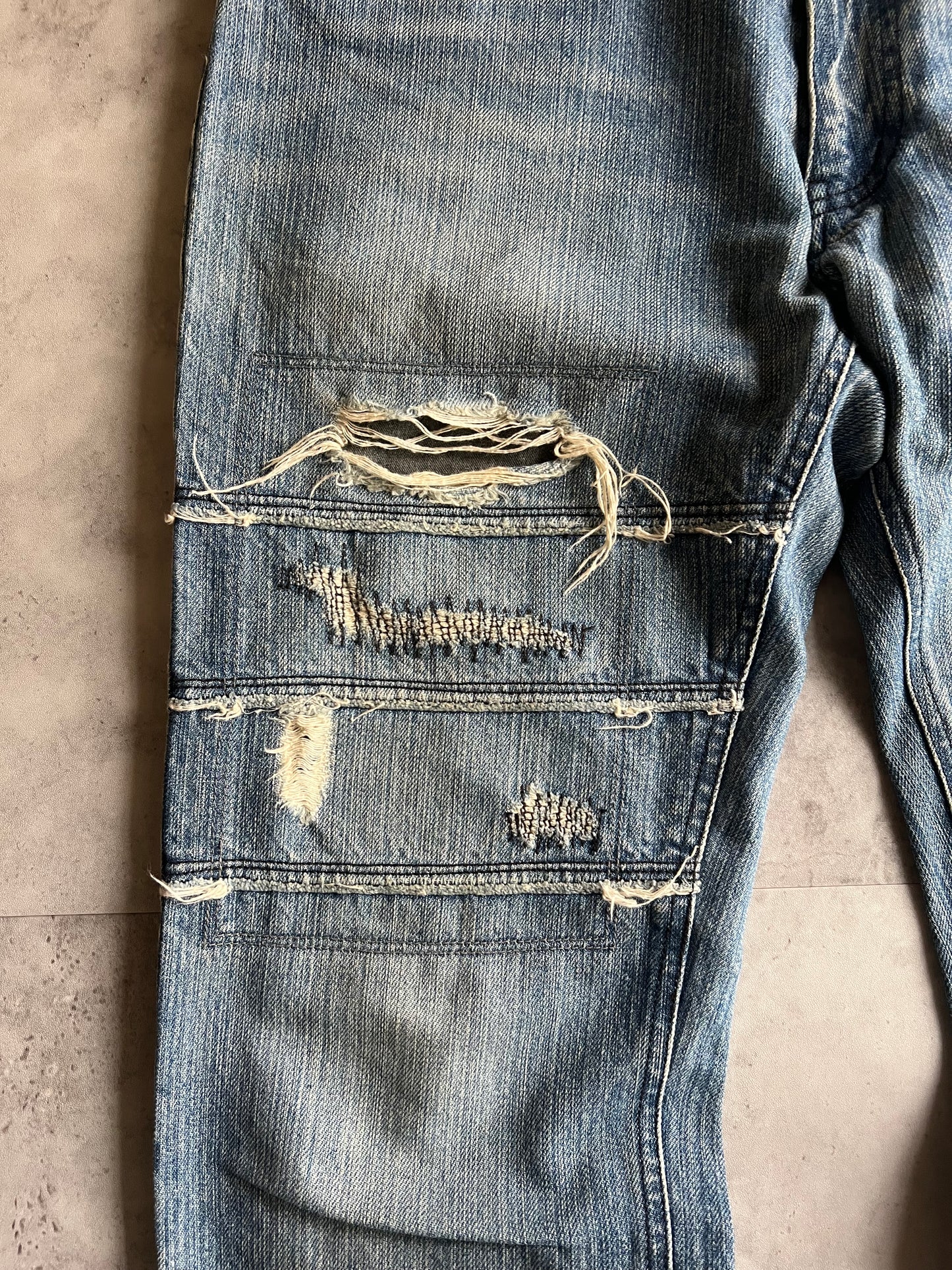 Edge Rupert Distressed Denim Flared Pants