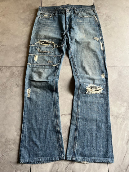Edge Rupert Distressed Denim Flared Pants