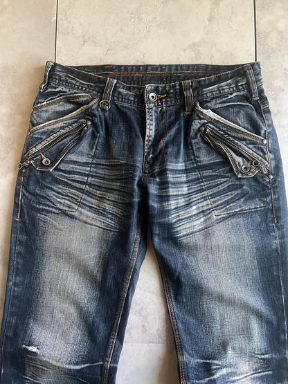 Nicole Club Whisker Wash Zipper Jeans