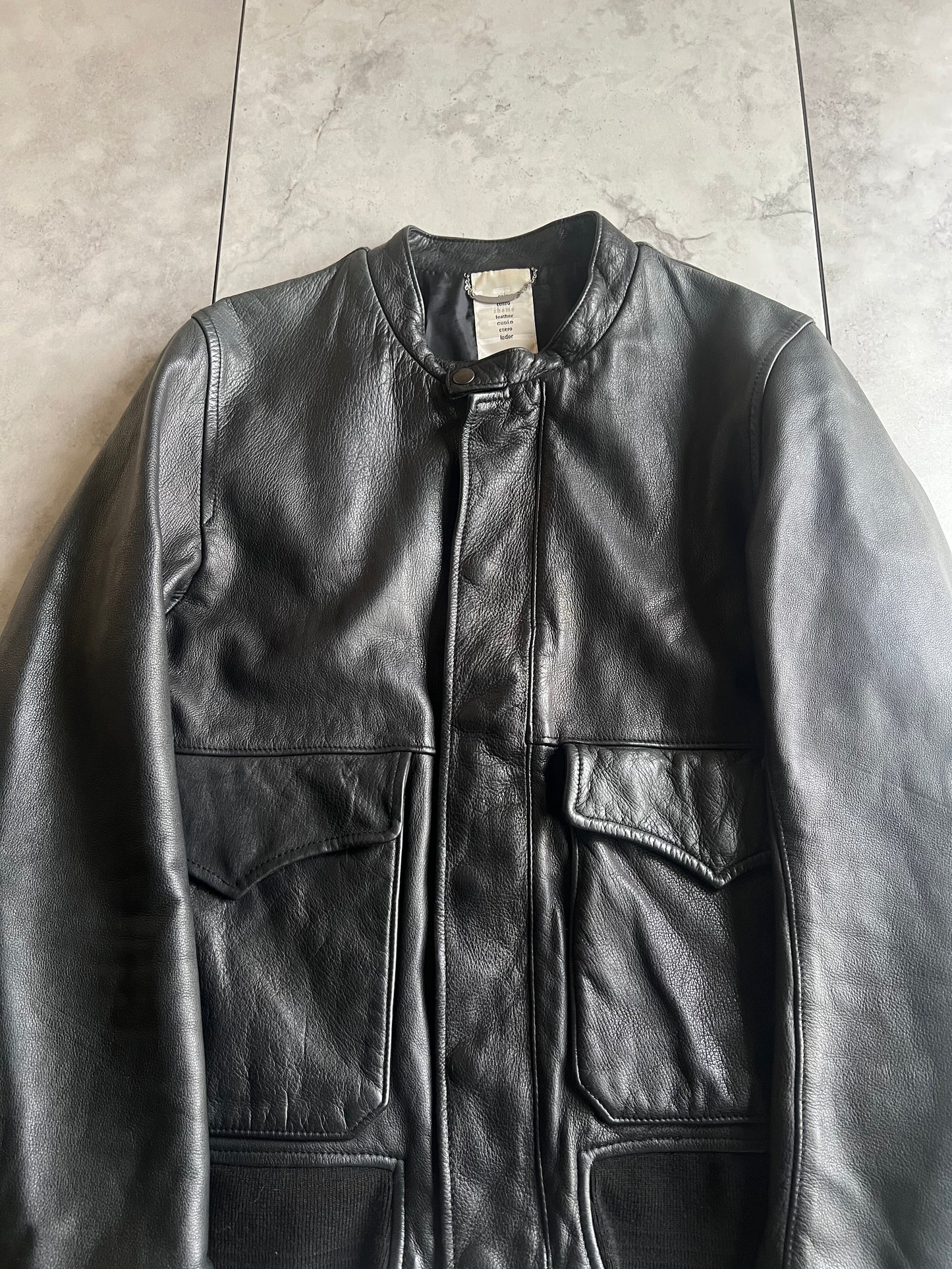 Shama Grain Leather Double Pocket Jacket