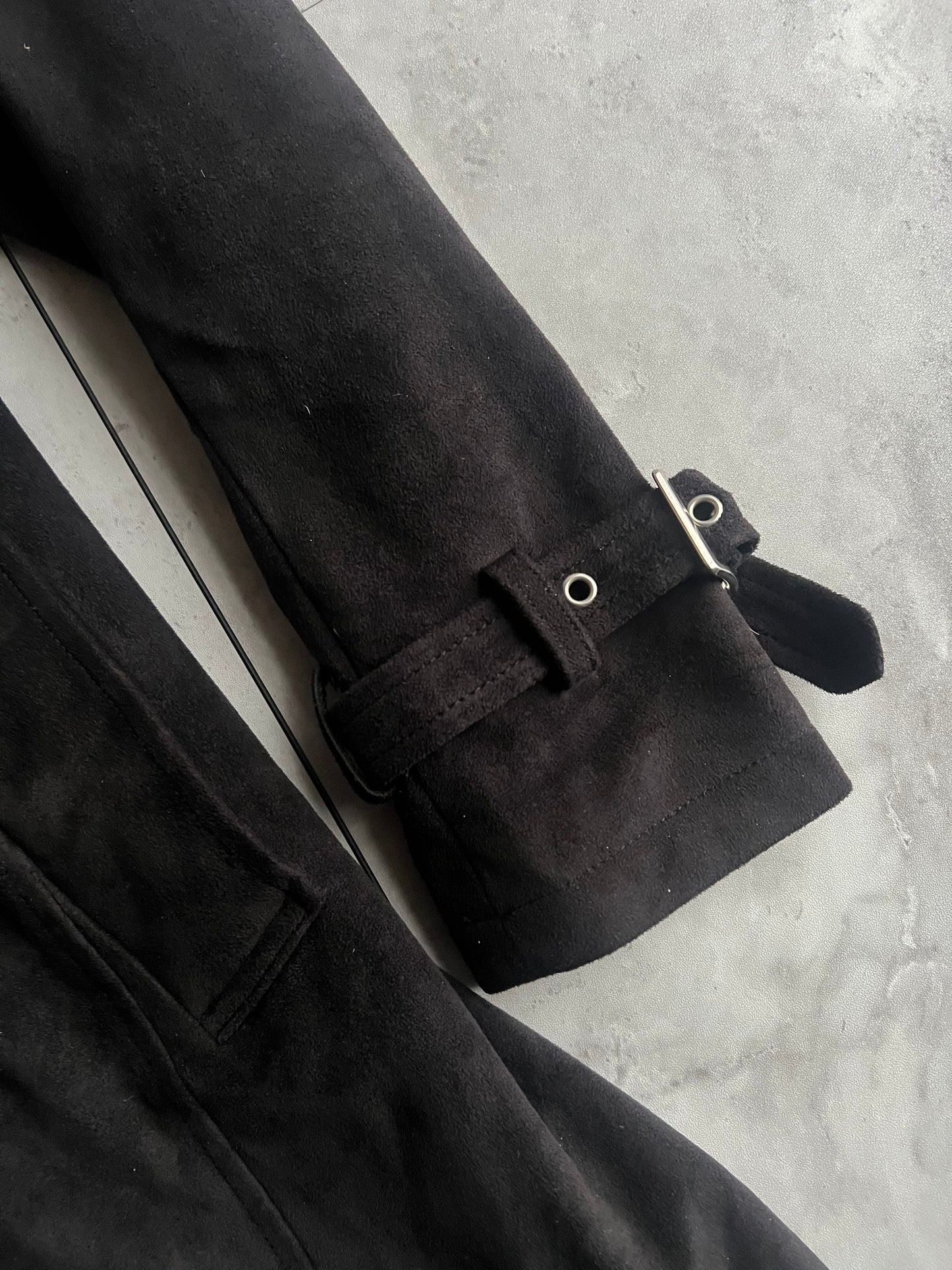 Fuga Suede “Noir” Trench Coat