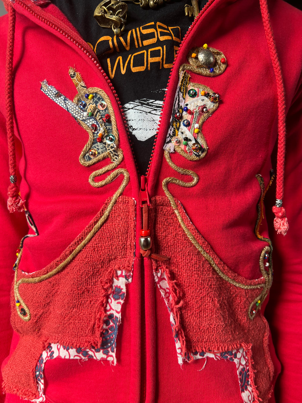 La Gate Beaded Embroidered “Gekko” Hoodie