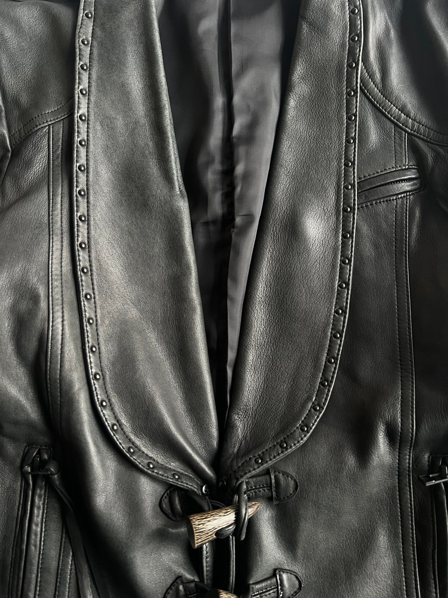 5351 Pour Les Hommes Studded Leather Military Jacket