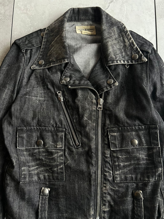 Ralph Lauren Denim & Supply Grey Denim Military Rider Jacket
