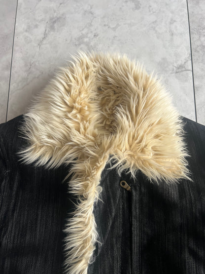 Nicole Club Arctic Fur Trim Button-Up Jacket