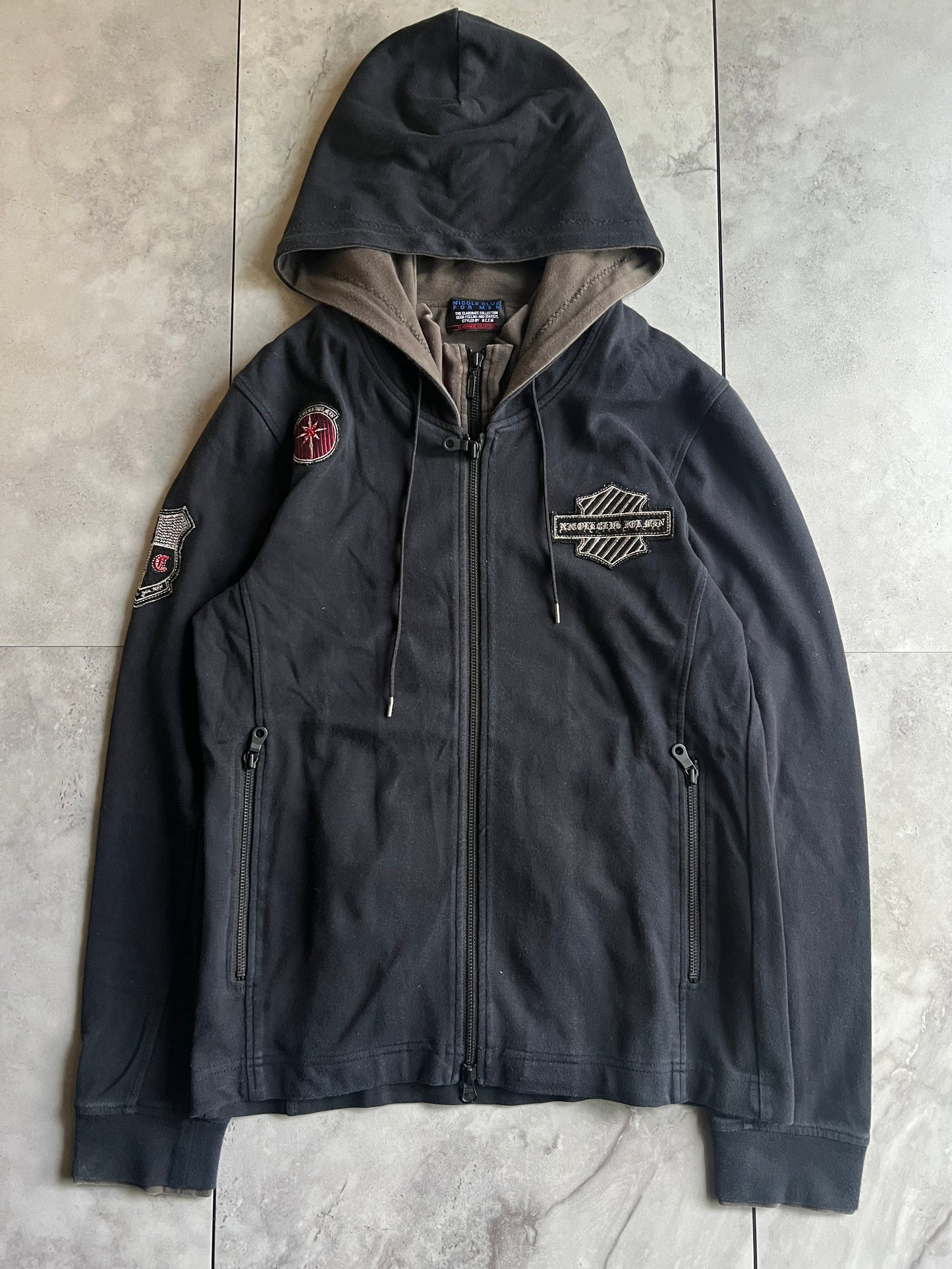 Nicole Club Embroidered Double Layer Hoodie
