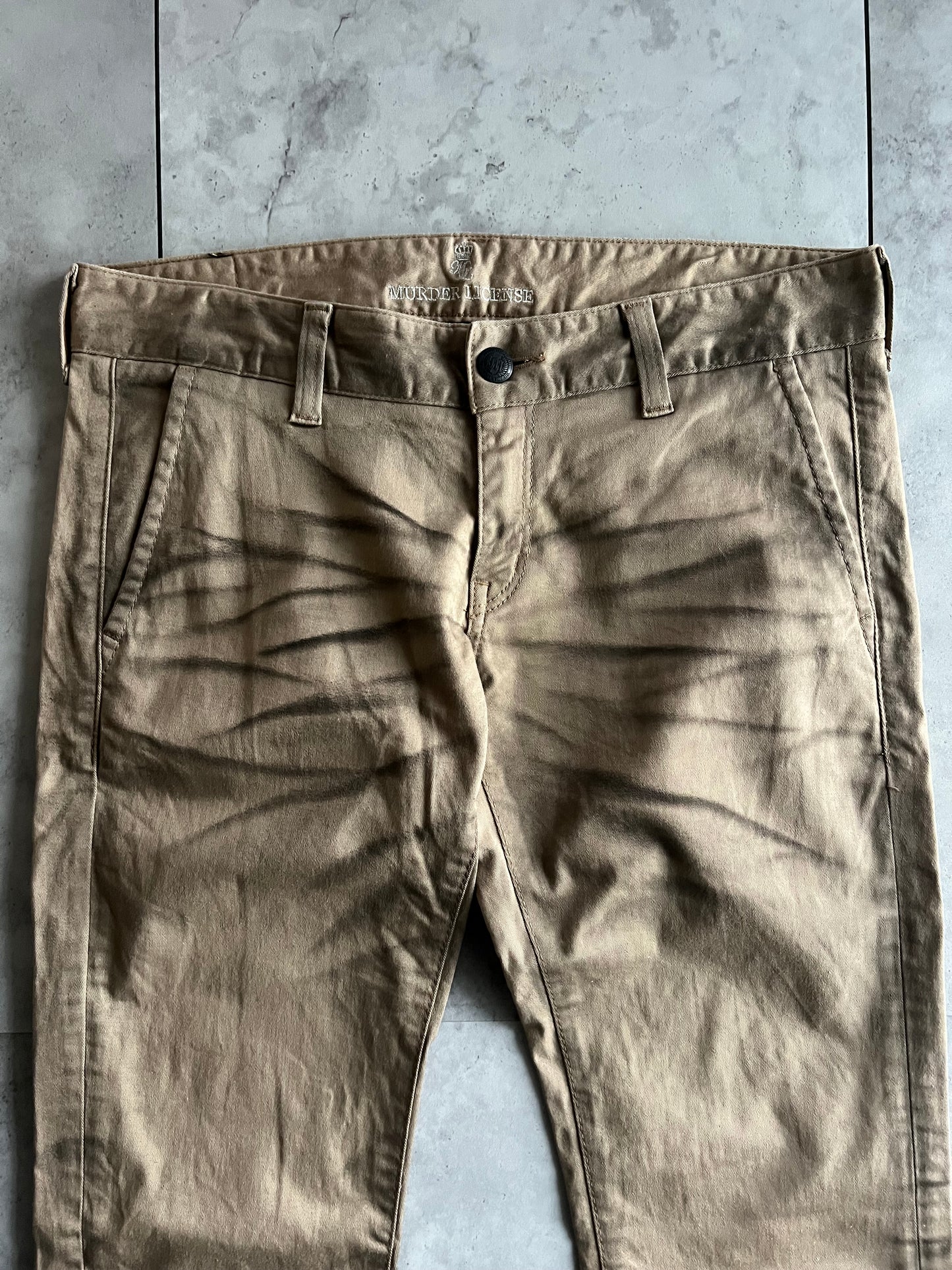 Murder Liscense Whisker Washed Flared Bootcut Pants