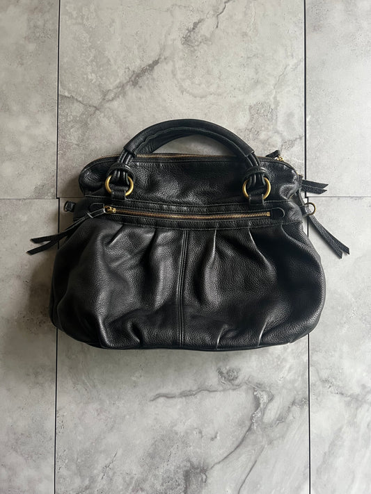Sazaby Black 2-Way Leather Handbag