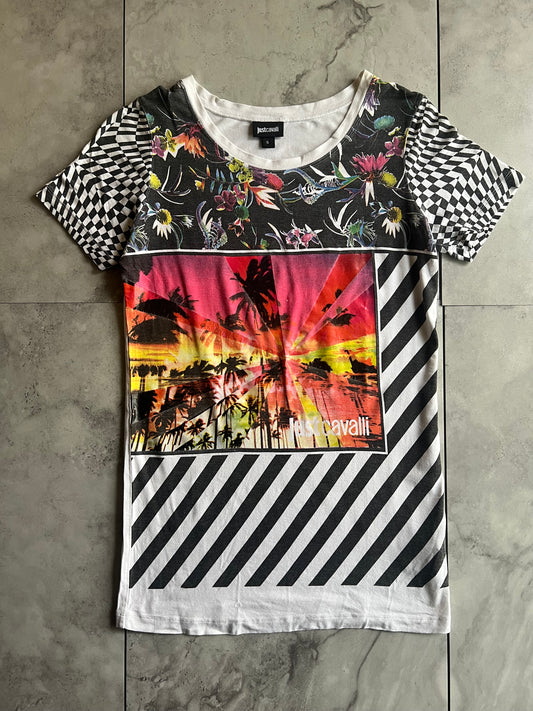 Just Cavalli Checkered Graphic Tee