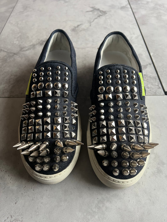 Dsquared X-Studded Spiked Slip On Shoes
