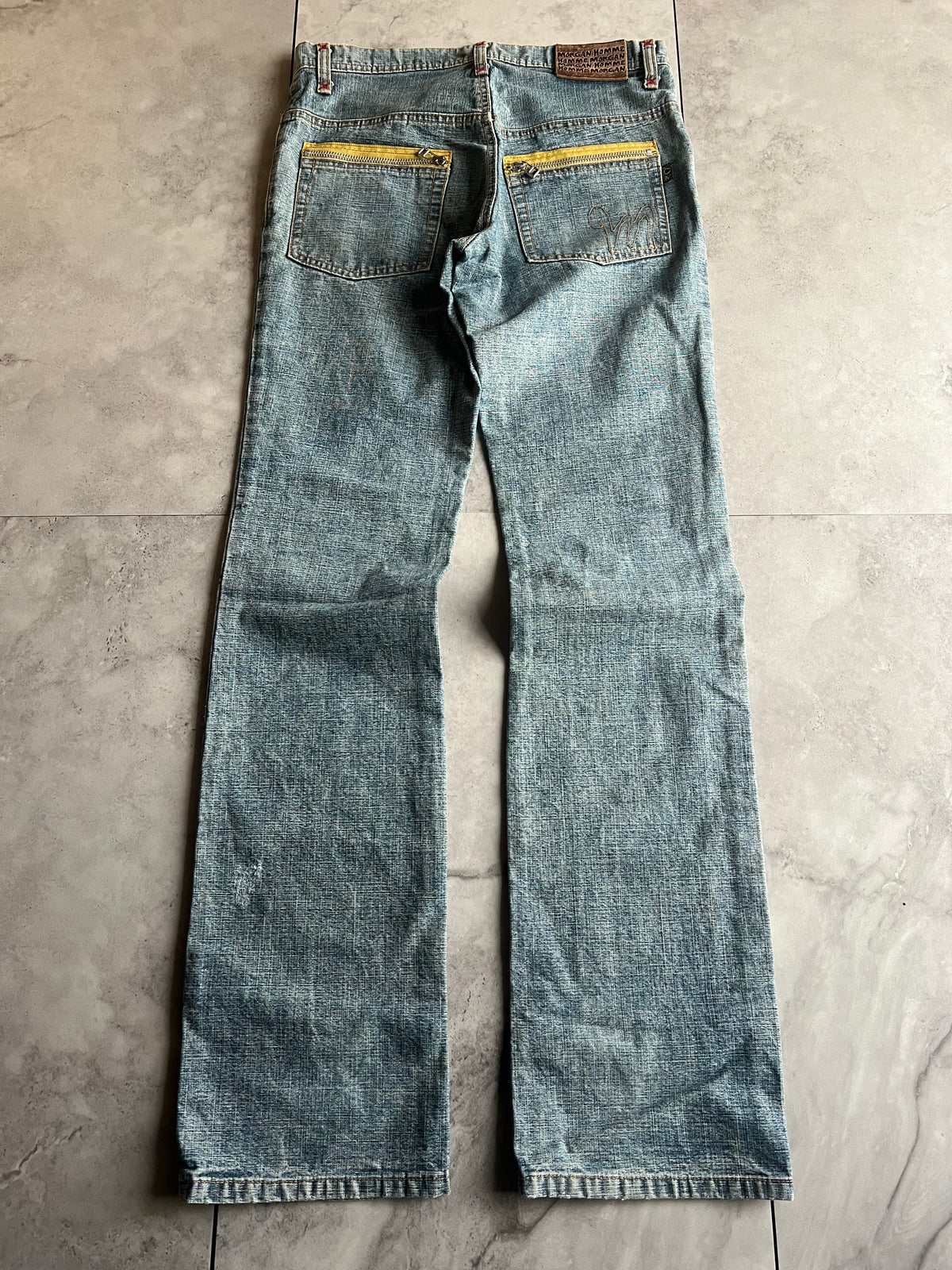 Morgan Homme Mossy Knee Embroidered Back-Zip Denim