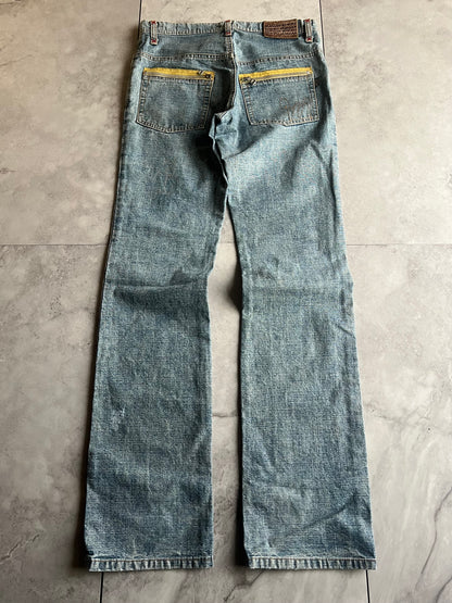 Morgan Homme Mossy Knee Embroidered Back-Zip Denim