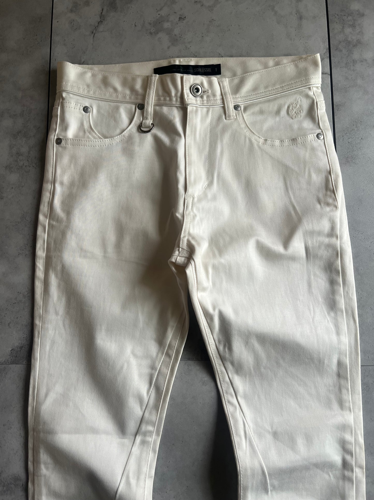 Schlussel Skinny White Denim Jeans