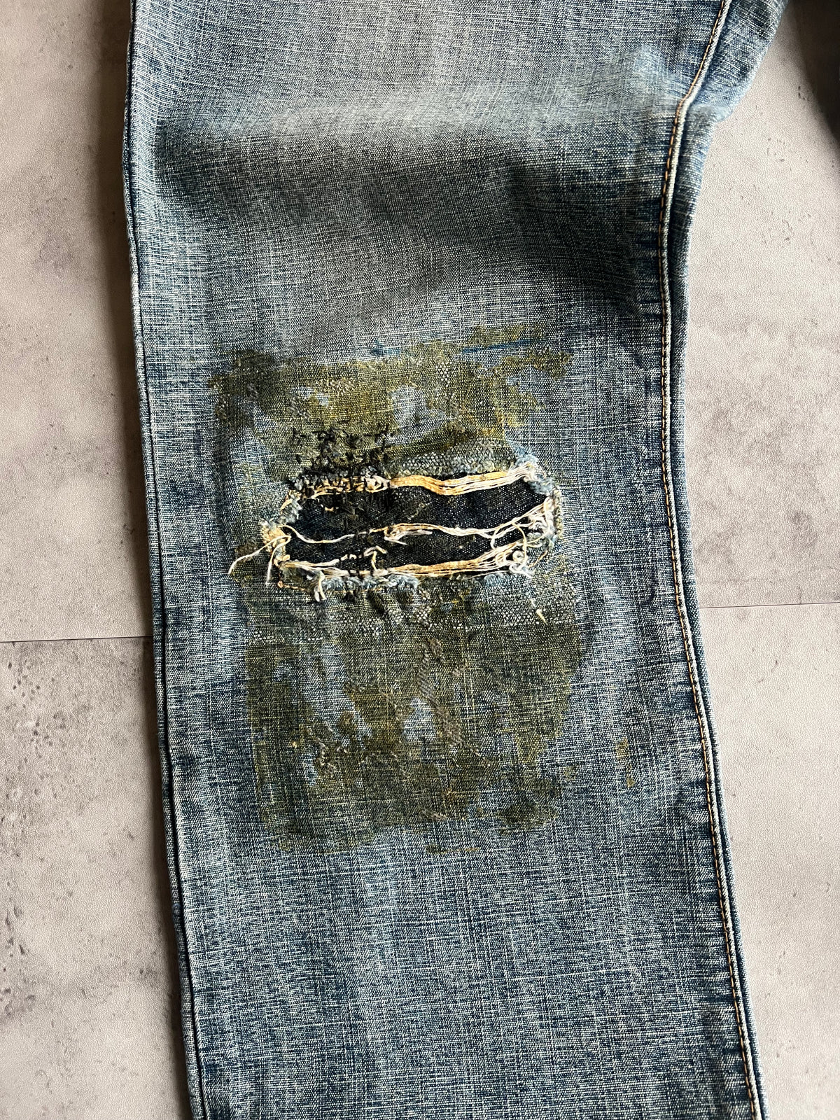 Morgan Homme Mossy Knee Embroidered Back-Zip Denim