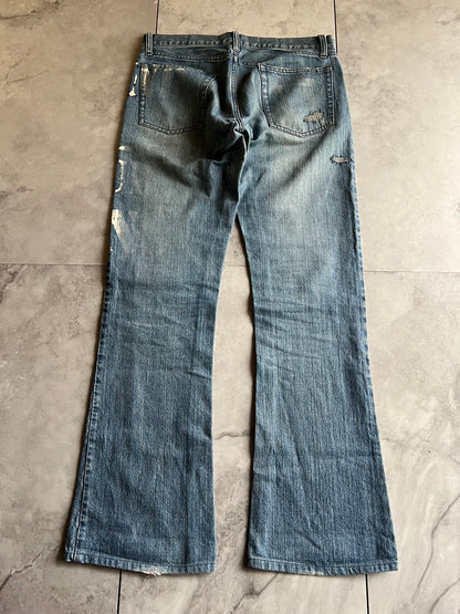 Edge Rupert Distressed Denim Flared Pants