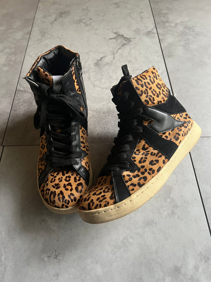 Attachment Pony Hair Leopard Side Zip Boots