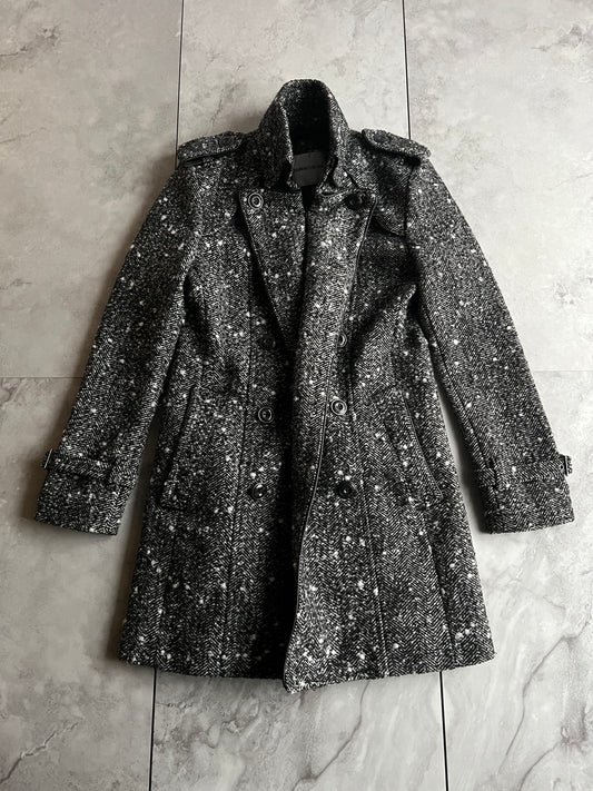 Buffalo Bobs Tweed Wool Military  Trench Pea Coat