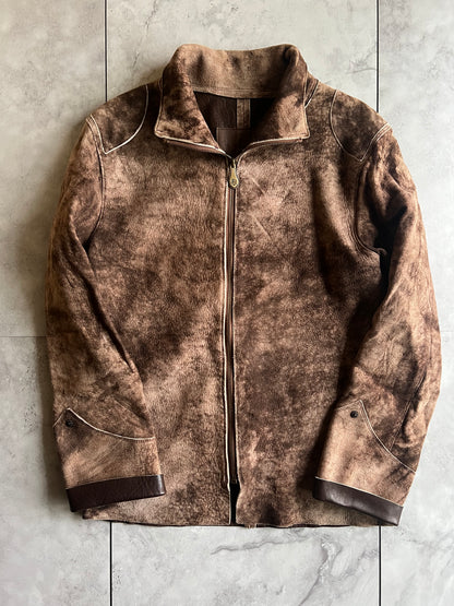 Obelisk Suede Sheepskin Leather Jacket