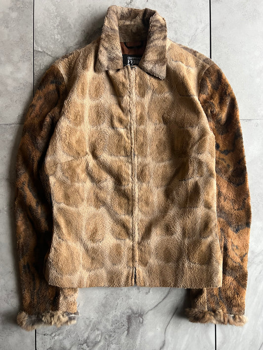 A/W2000 Gianfranco Ferre Leopard Rabbit Fur Effect Jacket