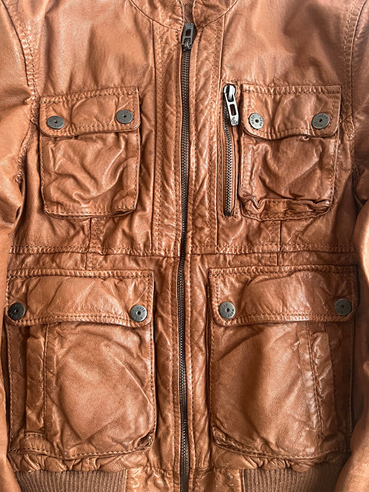 Maze Vintage Aviator Leather Jacket