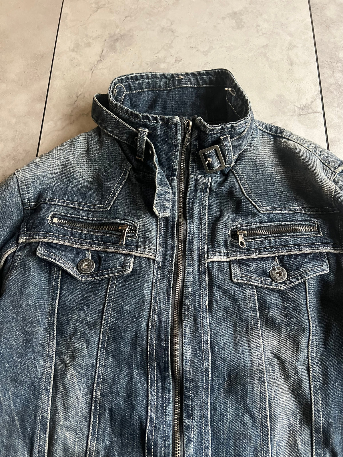 In The Attic Moto Zip Denim Rider Jacket