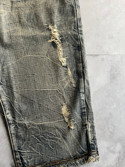 Semantic Design Acid Wash Distressed Shorts