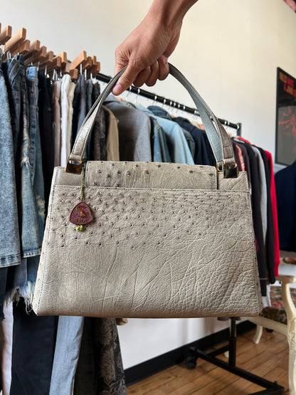 J.R.A Olive Luxury Ostrich Leather Handbag