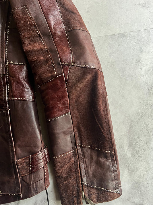 Tornado Mart Patchwork Hybrid Suede Leather Jacket