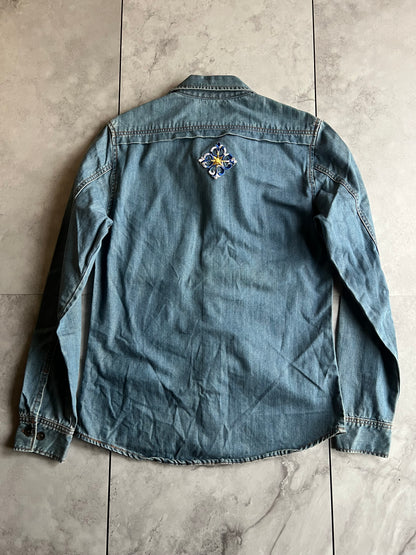 La Gate Military Embroidered Denim Shirt