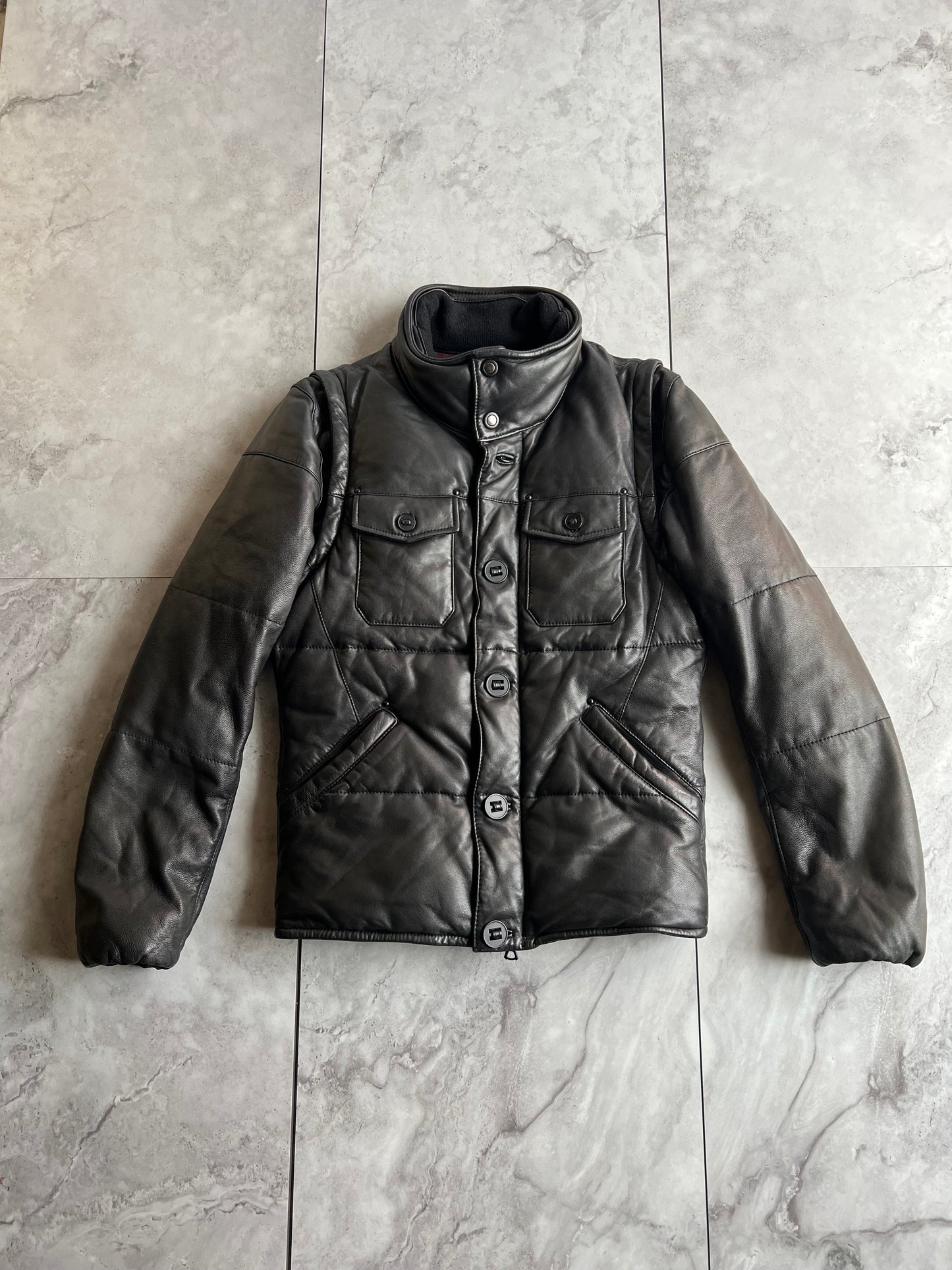Rielabo Sheepskin Leather Down Jacket