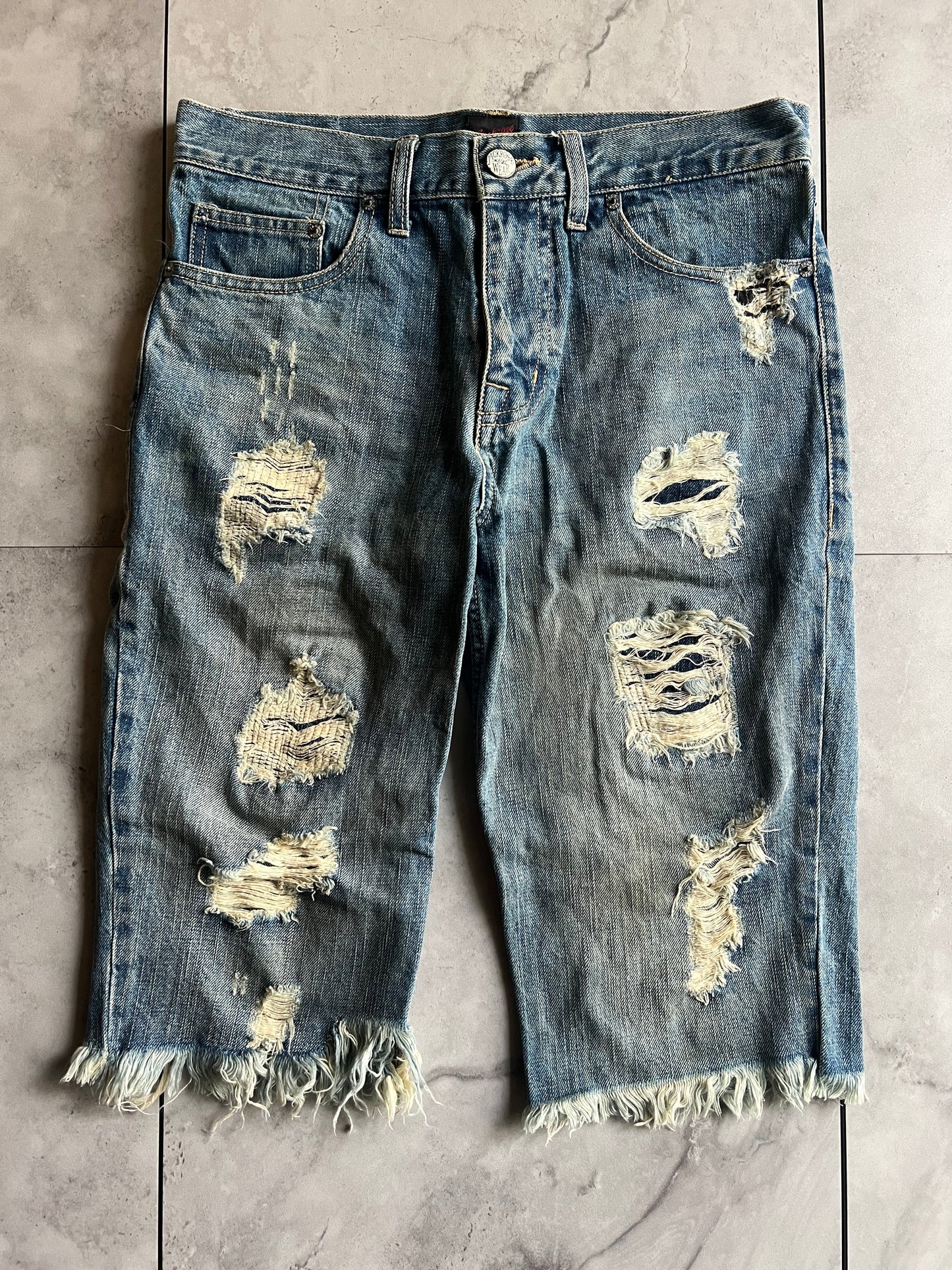 Jackrose Distressed Raw Hem Shorts