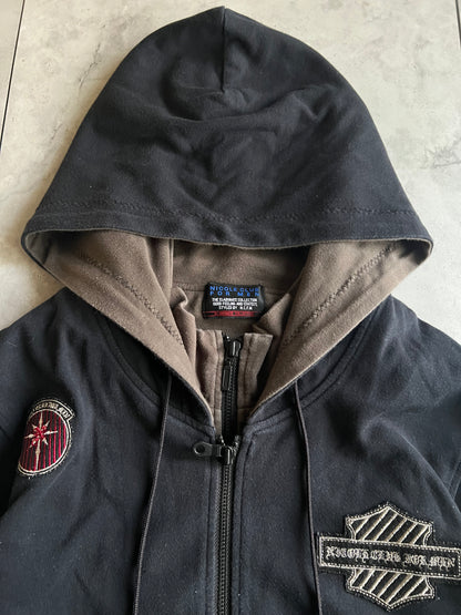 Nicole Club Embroidered Double Layer Hoodie