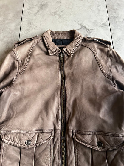 N.B.A Military Sheepskin Leather Jacket