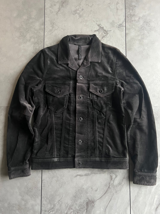 Black Barret by Neil Barret Waxed Velour Jacket