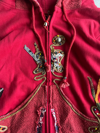 La Gate Beaded Embroidered “Gekko” Hoodie