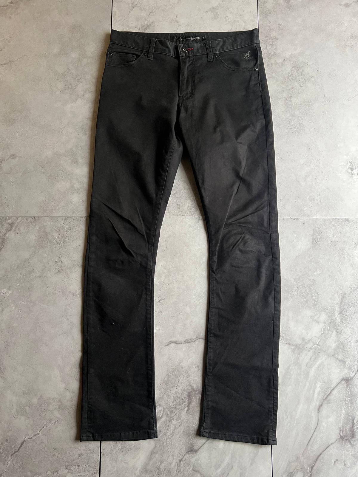 Schlussel Black Skinny Embroidered Pants