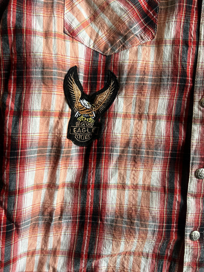 Agate Label Double Layered Embroidered Printed Flannel Shirt