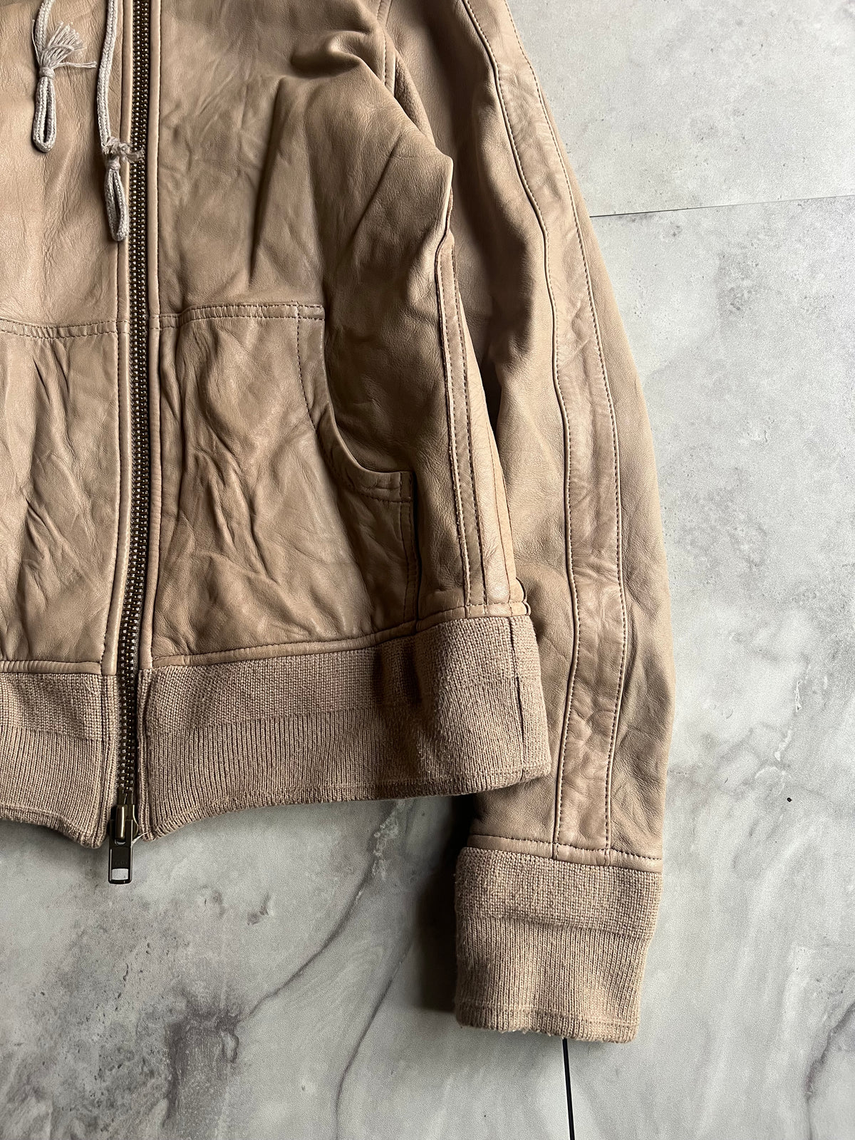 Luva Tram Ninja Hooded Leather Jacket